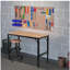 Établi ajustable 48 po pour garage, table d'atelier en bois d'hévéa avec patins en caoutchouc, poste de travail en bois franc, capacité de poids de plus de 2000 lb