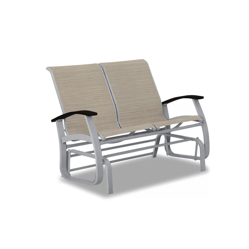 Belle Isle Outdoor Glider, Breeze, Black P70, Textured Beachwood