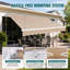 Auvent de terrasse manuel rétractable 10 po x 8 pi à angle réglable et pare-soleil en polyester résistant à l'eau avec manivelle, pour cour, terrasse, balcon, fenêtre, beige-133093839-133093844