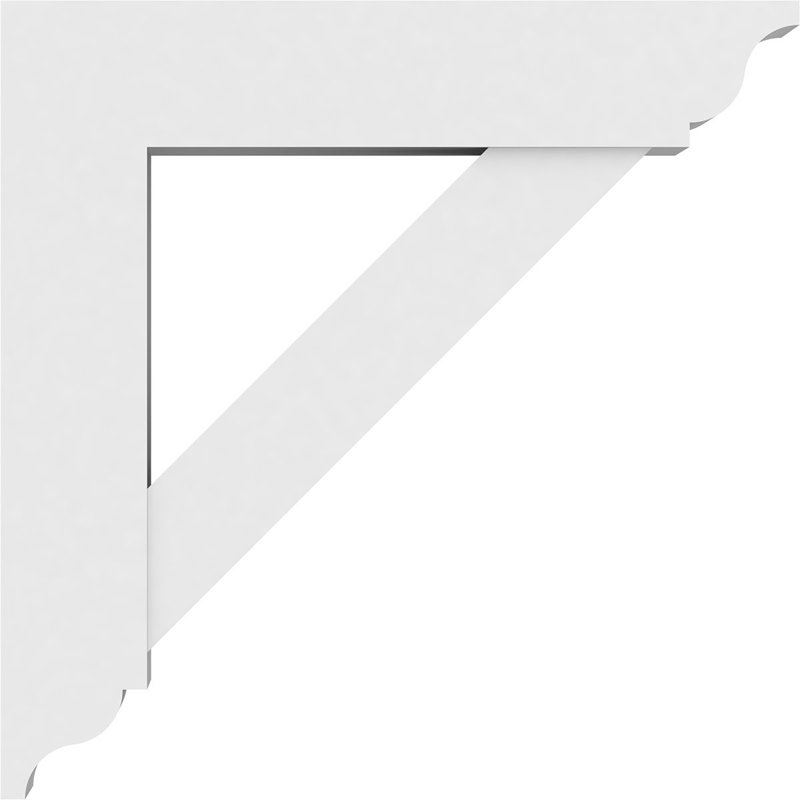 5"W x 30"D x 30"H Standard Traditional Architectural Grade PVC Bracket with Traditional Ends, 30"H x 5"W x 30"D
