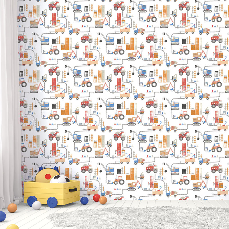 Cassity 10m x 53cm Matte Paste the Wall Wallpaper Roll, Red/Blue