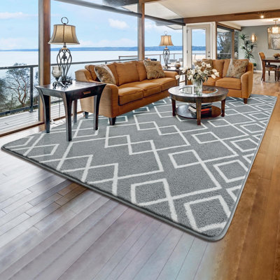 Tapis marocain moelleux à motifs géométriques, lavable à la machine, tapis à poils longs avec mousse à mémoire de forme pour le salon, convient aux chambres et aux dortoirs, ainsi qu'aux salles de jeux et à la décoration intérieure.