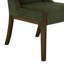 Okai Dining Chair Set Of 2, Olive Green Polyester Wingback, Brown Wood