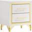 4 chambres pour grand lit, lit beige, commode blanche et table de chevet - grand lit classique, construction sculptée, miroir