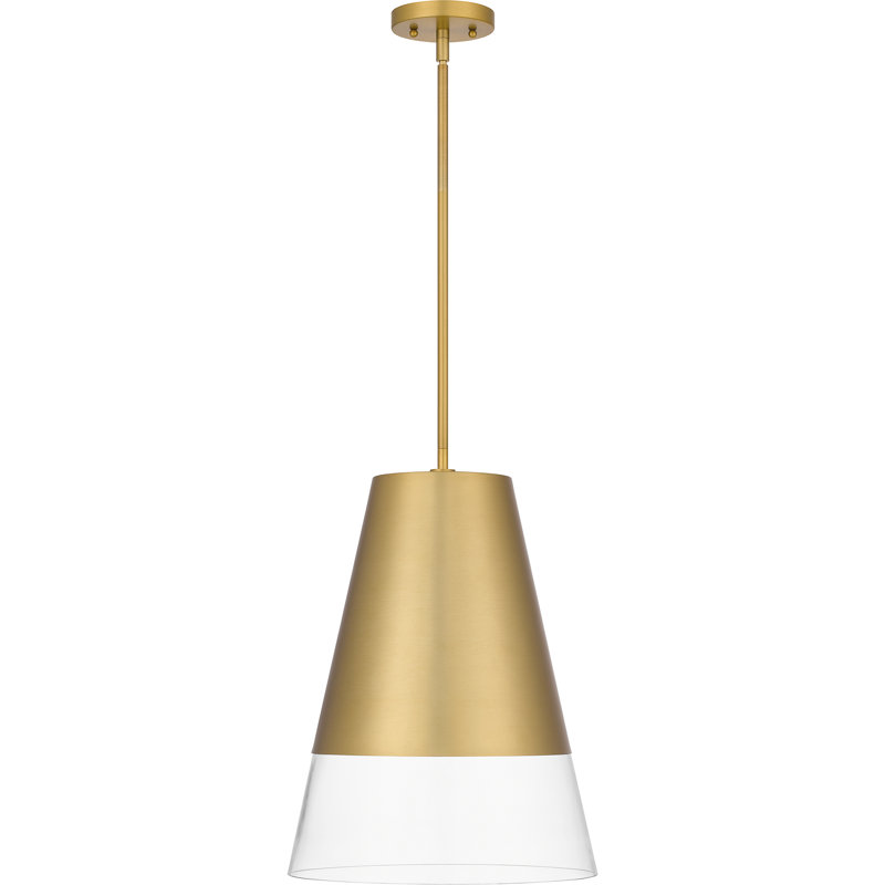 Luminaire suspendu en or brossé 1 lumière Crowne, Or brossé