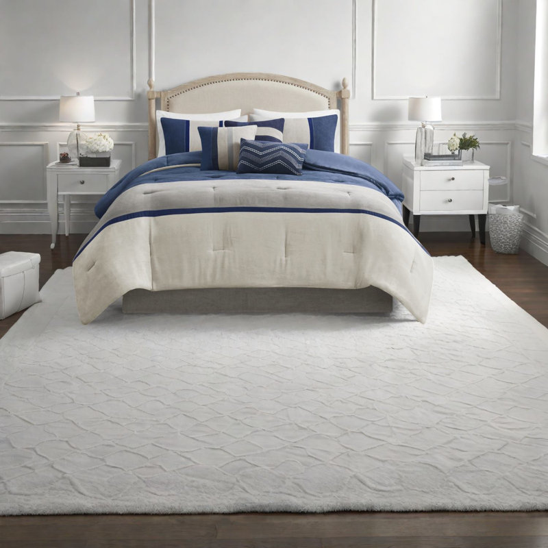 Ensemble de literie luxueux 7 pièces, simili suède polyester, confort de style chalet