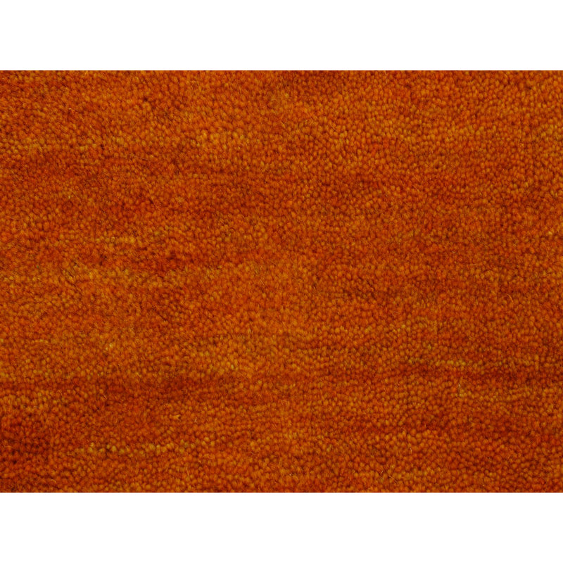 Handwoven Wool Gabbeh Uni Orange Rug, Rectangle 80 x 150cm
