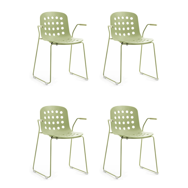 Fauteuil empilable Holi, Gris olive