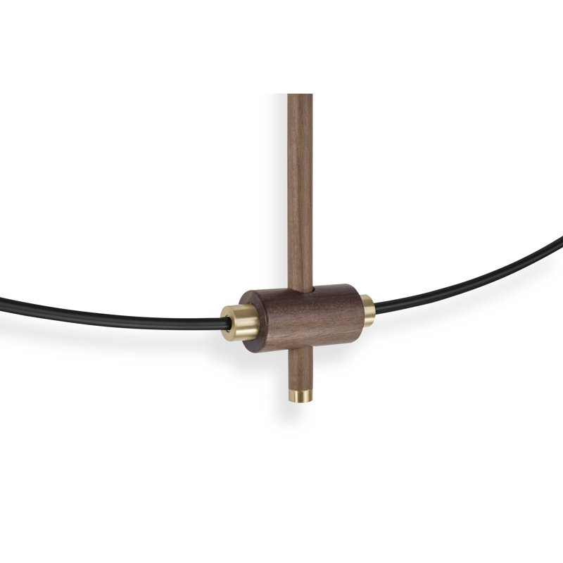 Oversized Black and Walnut Brass Frame Wall Clock