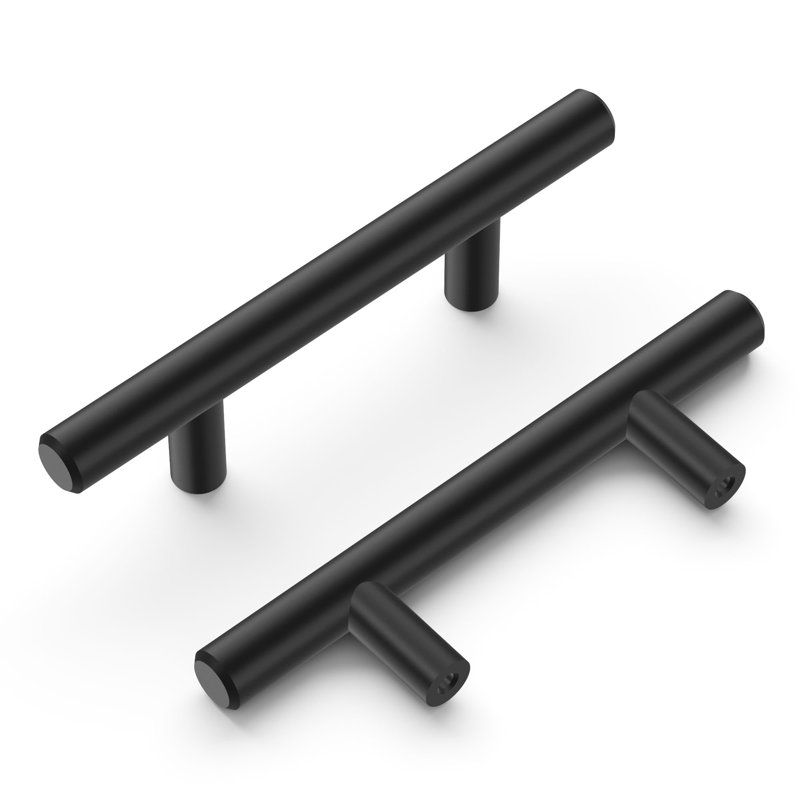 Bar Pulls Kitchen Cabinet Handles, Solid Core Drawer Pulls for Cabinet Doors, 2 1/2", Matte Black