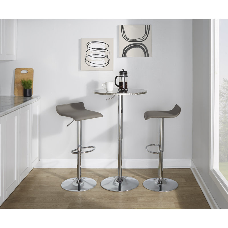 Bistro Round-Ale Bar Set - 3 Piece, Gray