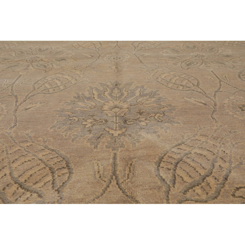 Tapis gris / beige oriental en laine noué à la main 8 pi 4 po x 10 pi 5 po