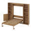 Lit escamotable en bois avec tablettes et armoires de rangement