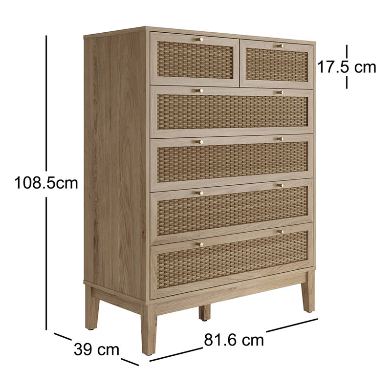 BORDEAUX 6 DRAWER CHEST OF DRAWERS