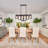 39" Modern Rectangular 6-light Chandelier Dimmable