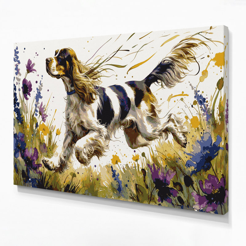 «Dogs English Cocker Spaniel», art mural sur toile beige, H 20 po x l 24 po