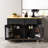Rustic Farmhouse Kitchen Island with Power Outlet, Drop Leaf & 2 Stools, Ample Storage & Mobility-268923488