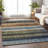 Machine Washable Indoor/Outdoor Xhevrie Blue Rug-41380330