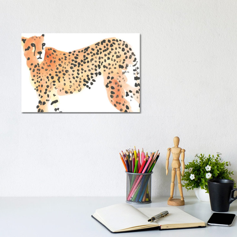 Majestic Cheetah II by June Erica Vess - Wrapped Canvas Print, 20.32 cm H x 30.48 cm W