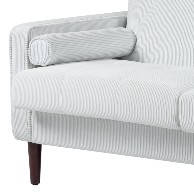 Yeimi 62.55'' Corduroy Loveseat, Beige Corduroy