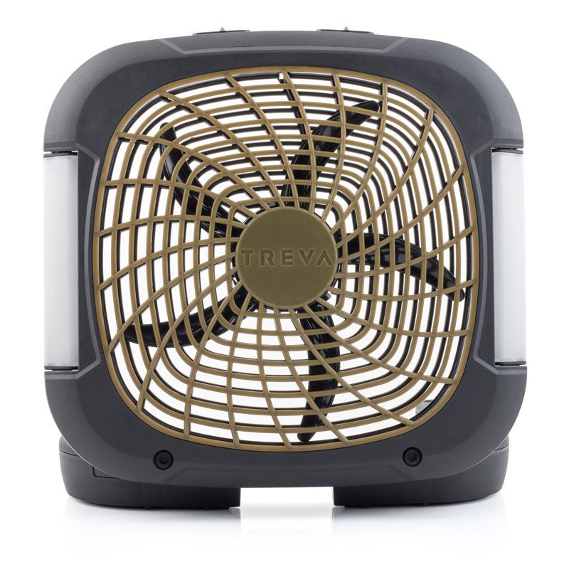 Treva 10-Inch Black Portable Camping Fan with LED Lights