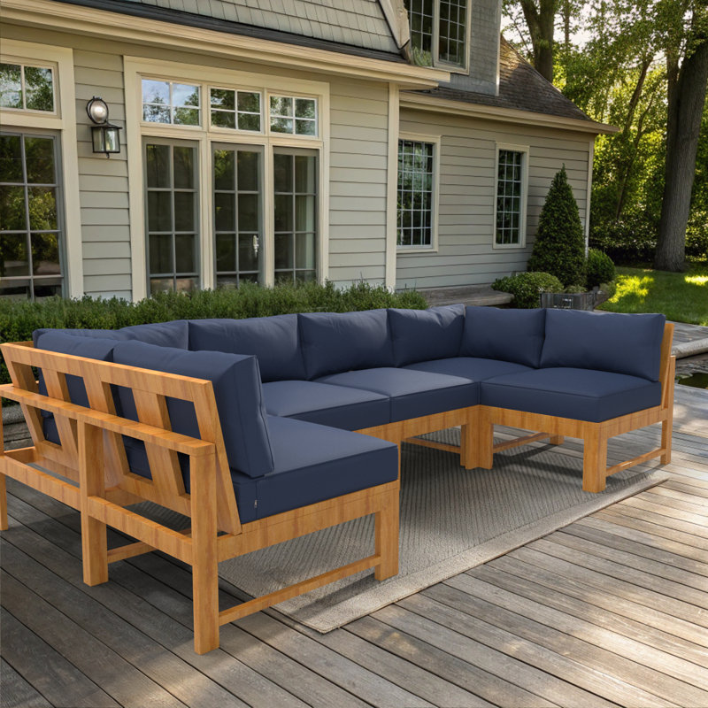 Sunbrella Outdoor Replacement Cushion for Sofa Set, 5" Thickness, Pack of 14 Pcs, Canvas Navy