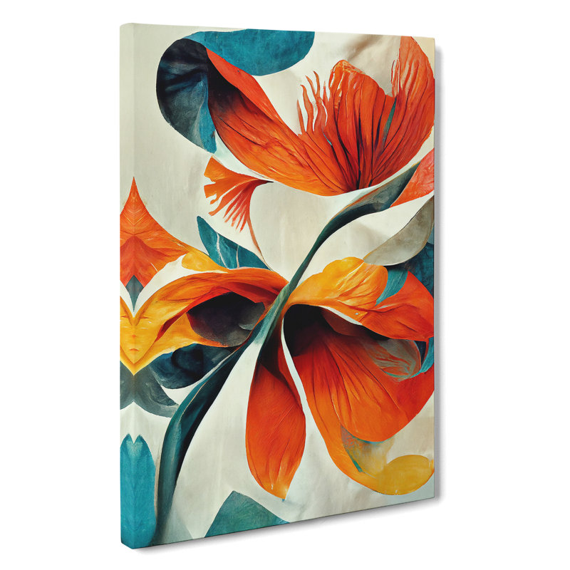 Abstract Floral Painting No.3 - Wrapped Canvas Print, 76cm H x 50cm W x 3cm D, Wrapped Canvas