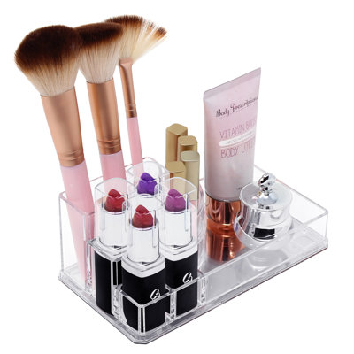  8-Slot Clear Acrylic Mini Makeup Organizer