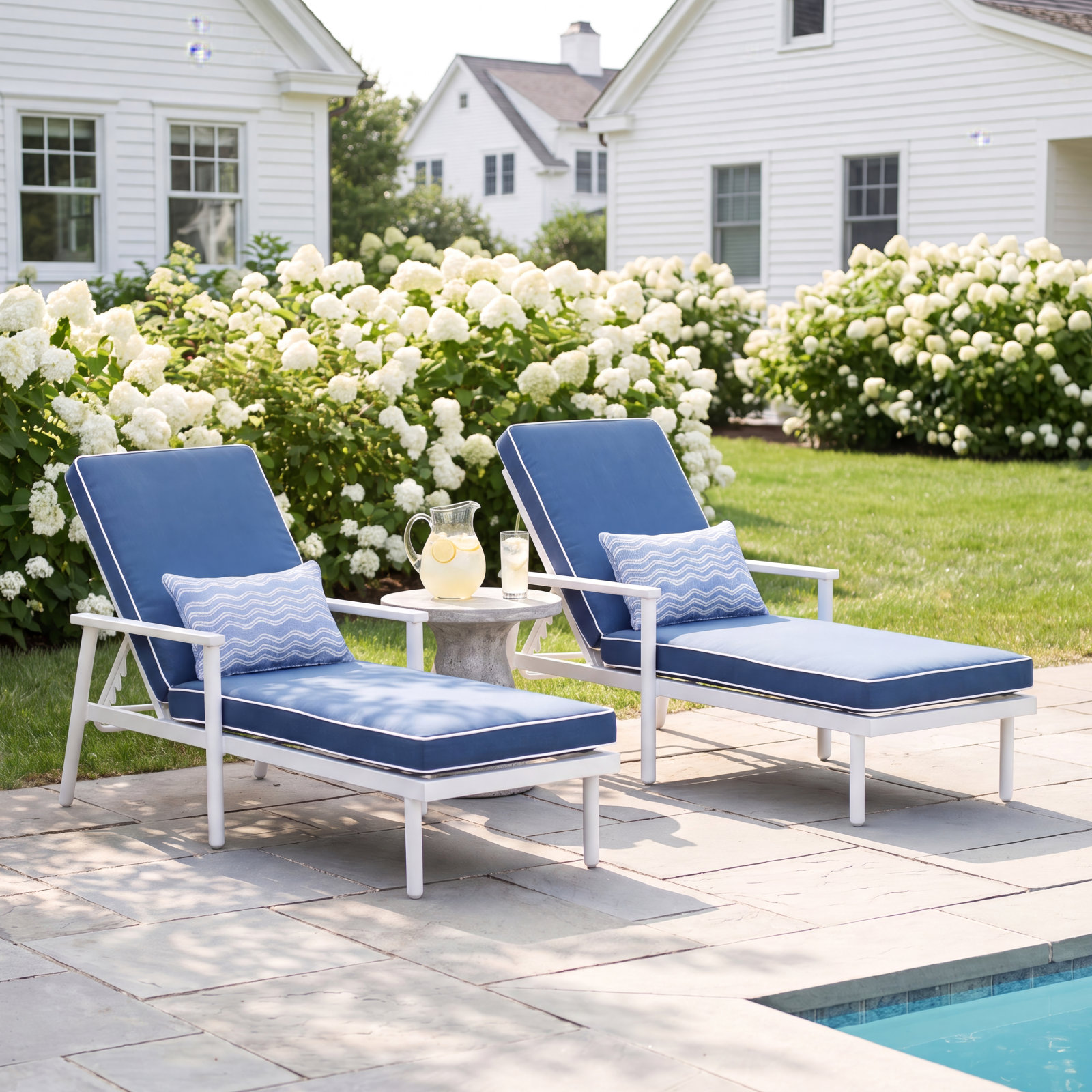 Skylar Outdoor 2-piece Aluminum Lounge Chairs With 6-level Adjustment