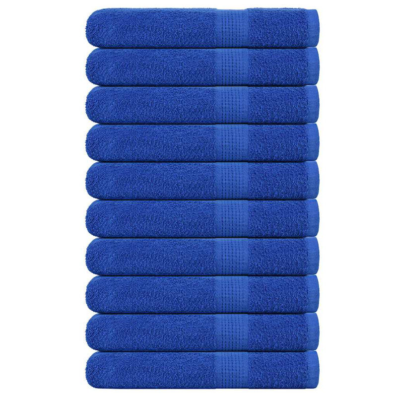Rechell 100% Cotton Bath Towels - Set of 10, Blue