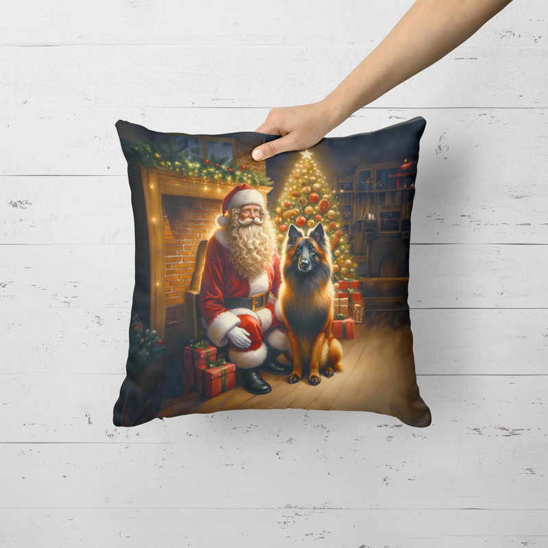 Coussin Belge et Père Noël belge, H 18 po x l 18 po