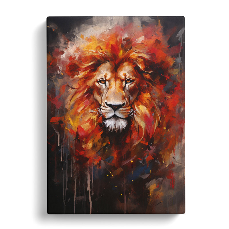 Lion Modern No.3 - Wrapped Canvas, 76cm H x 50cm W x 3cm D