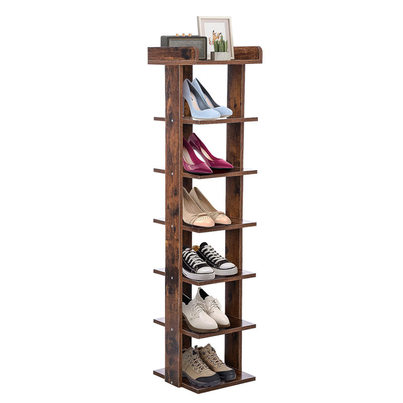 7 Pair Shoe Rack, Brown