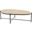 Cole And Grey Marble Living Room Beige Coffee Table With Black Metal Support