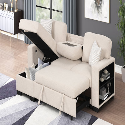 Canapé modulaire de style moderne fabriqué en bois et en velours