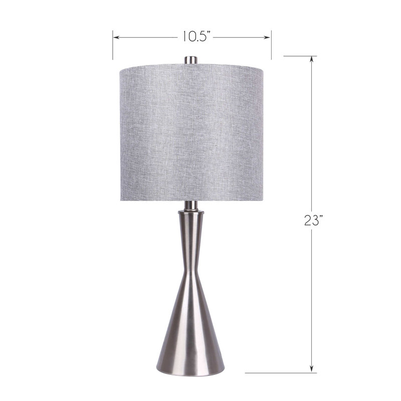 Ensemble de lampe de table 23 po Ogilvy, Nickel brossé, Gris texturé