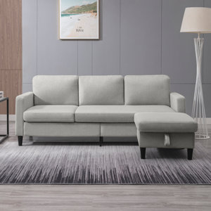 Ebern 76" Sectional Sofa with Movable Ottoman