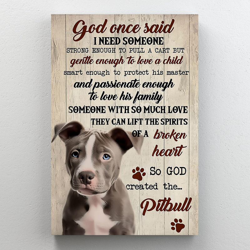 «El Godo So God créé le Pitbull», impression sur toile, H 36 po x l 24 po x P 1,25 po