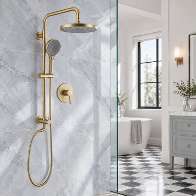 Robinet de douche mural à deux fonctions avec passe-partout noir mat