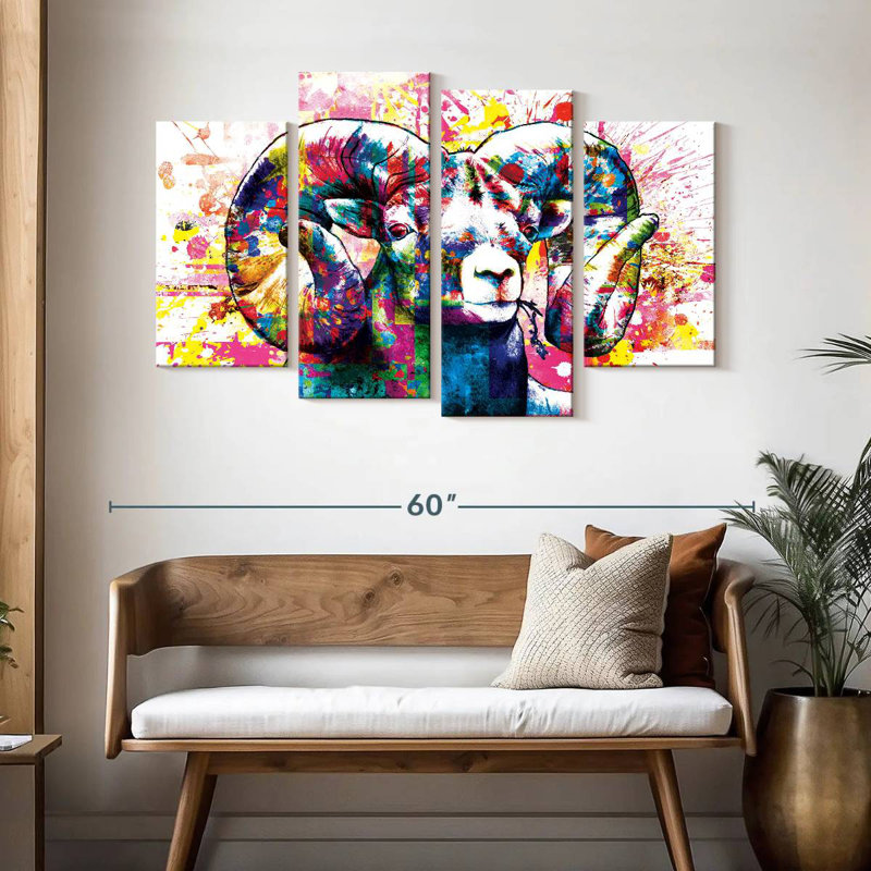 Brampt Ram Paint Splash, 32" H x 52" W