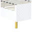 Lit Ek blanc ultrabrillant - sans sommier, entièrement, motif ondulé, 39 lattes, 4 pieds en métal, capacité de charge maximale de 660 lb, sans sommier, lattes incluses, support