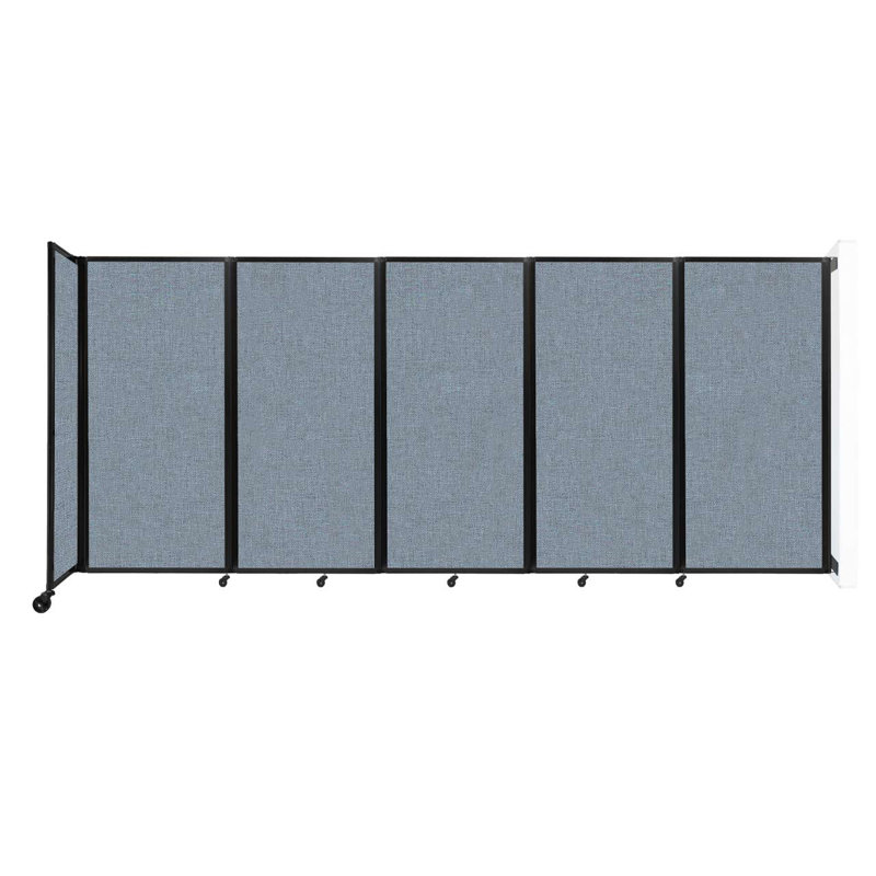 11 - Cloison pliante à panneaux, Bleu poudre, 5, H 72 po x l 168 po x P 12 po