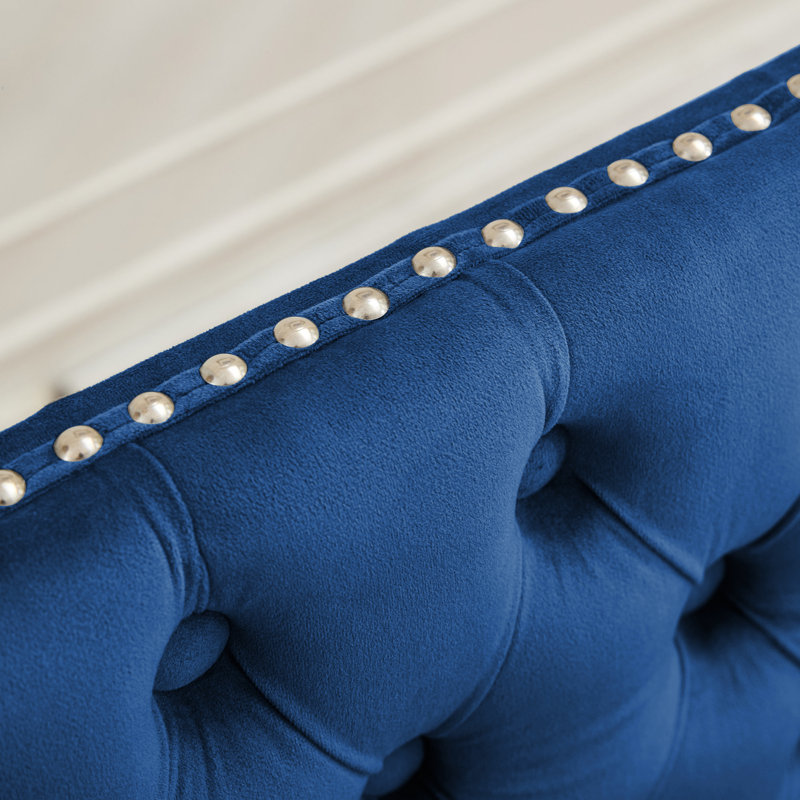 Dining Loveseat Bench, Silver, Blue