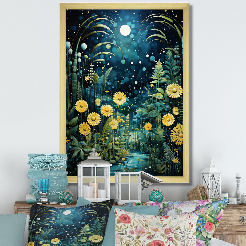 Fontenoy Ferns Plant Tranquil Oasis I - reproduction d'art sur toile, H 20 po x l 12 po x P 1 po, Encadrement doré