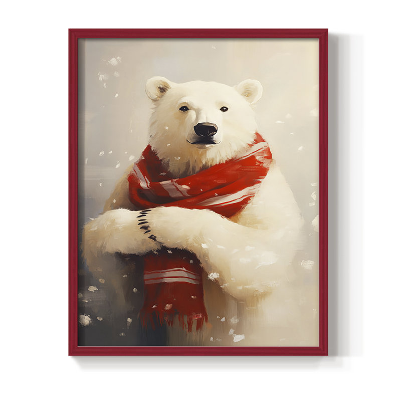 Art des Fêtes de Noël - série 2 - Cxxxx, reproduction encadrée - bois massif, H 11 po x l 9 po, Rouge