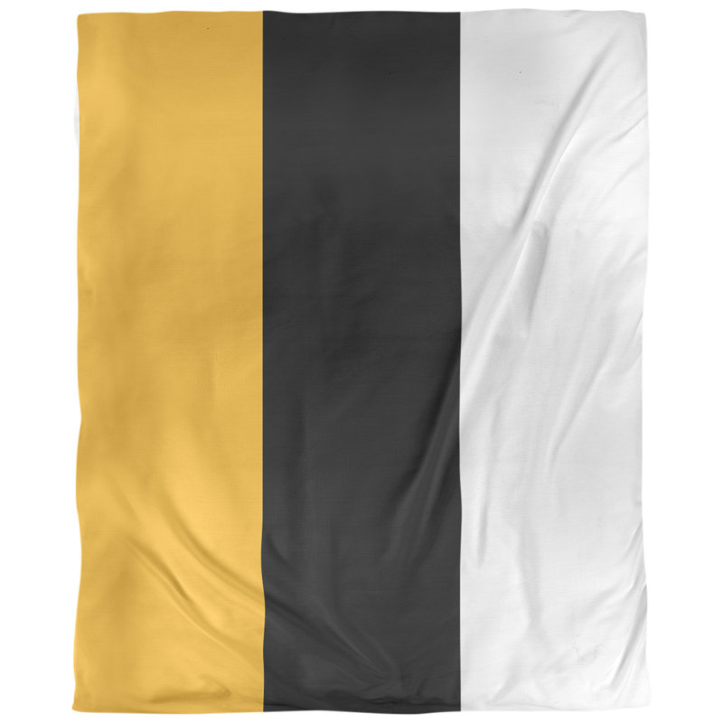  Housse de couette simple réversible, Jaune / noir / argent, Polyester brossé, Housse de couette simple TG