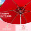 Parasol de patio de 7,5 pi, rouge brique, protégé et imperméable, 6 nervures, contrôle de la manivelle inclinable sans effort pour la terrasse extérieure de la piscine