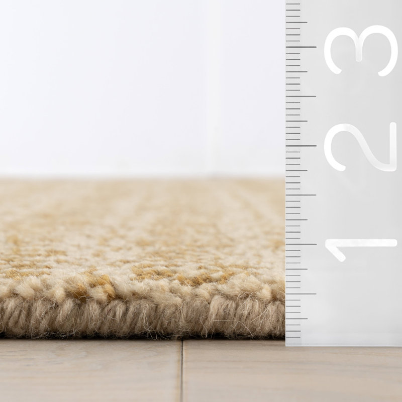 Tullie Ochre Hand Knotted Wool Rug, Rectangle 9'6" x 13'6"
