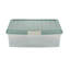 Wham Clip 2x 13.2L Square Plastic Storage Boxes with Secure Clip Lock Lids. L:39.5 x W:39.5 x H:12cm Clear/Green Milieu/Stone-122444795-107097810