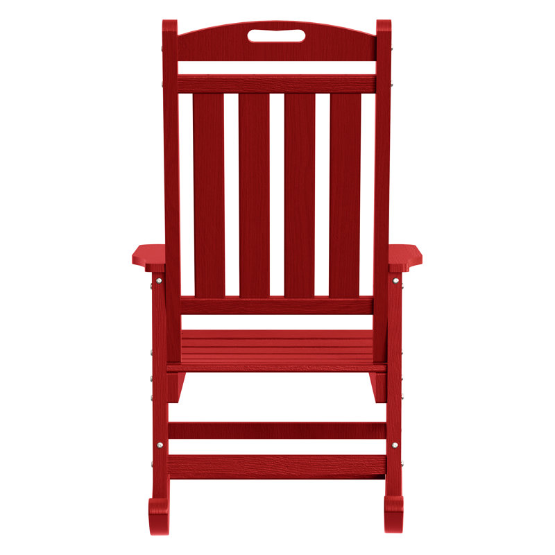 Chaises berçantes d'extérieur en PEHD pour patio, Rouge